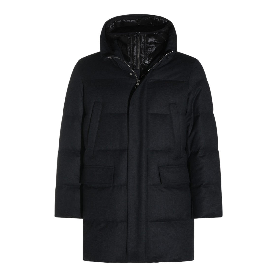 Montecore Black Padded High Collar Coat