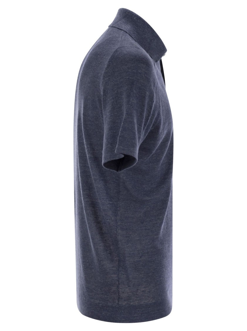 Brunello Cucinelli Linen And Cotton Knit Polo Shirt