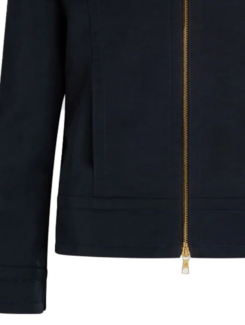 Patou Short Zipped Jacket With Classic Collar And Fitted Silhouette