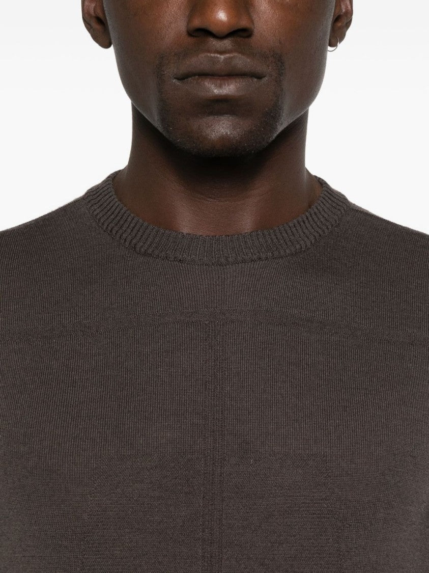 Rick Owens Long-Sleeve Knit Top With Vertical Seam