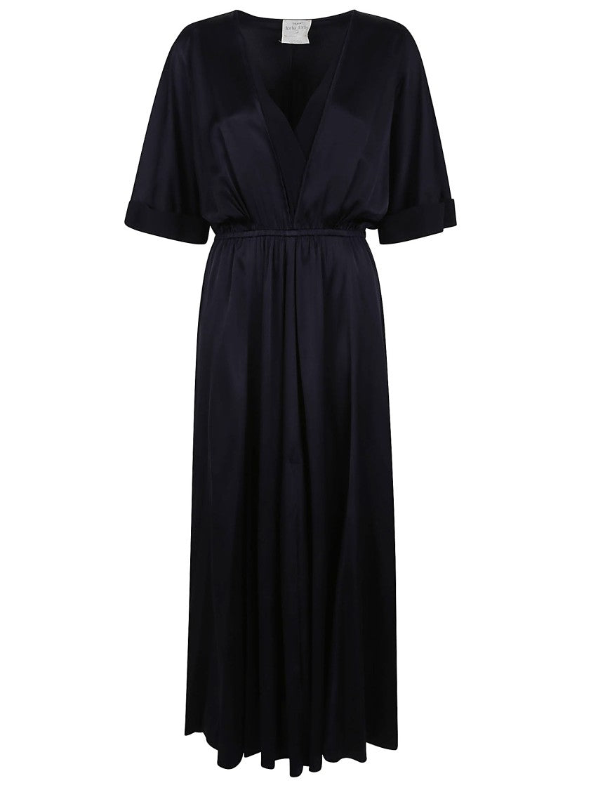 Forte Forte Deep V-Neck Silk Maxi Dress