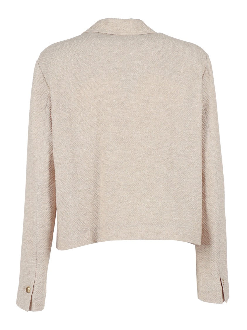Circolo 1901 Cropped Linen Cotton Flap Jacket