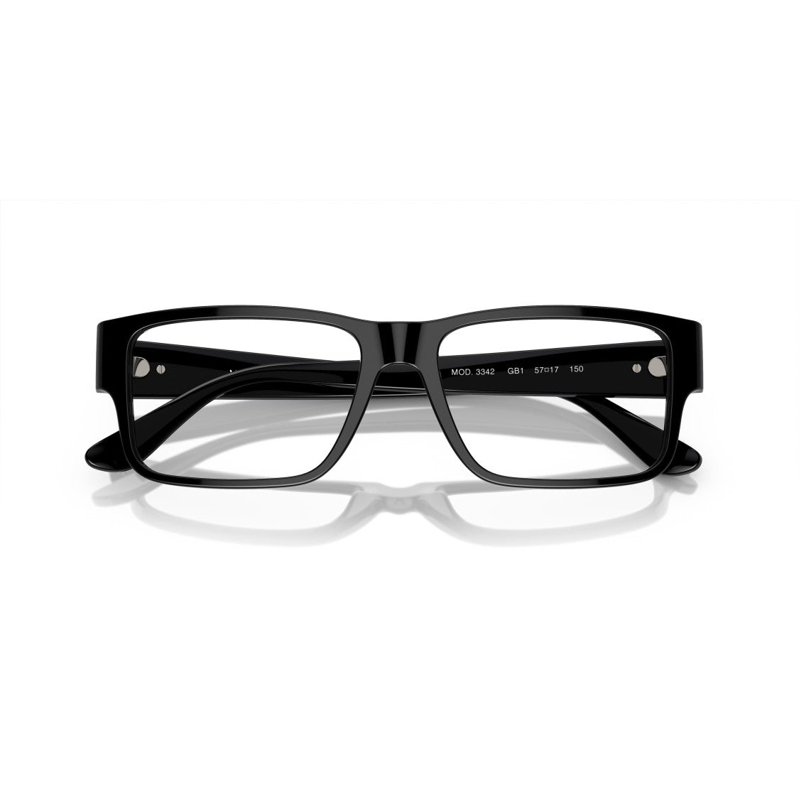 Versace 0Ve3342 Rectangular Black Acetate Eyeglasses
