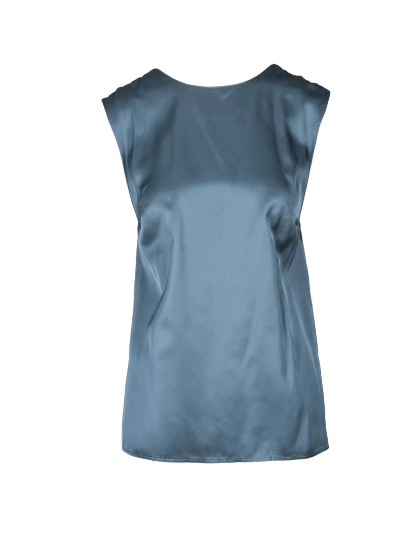 Skills & Genes Fluid Viscose Sleeveless Top With Crisscross Back Design