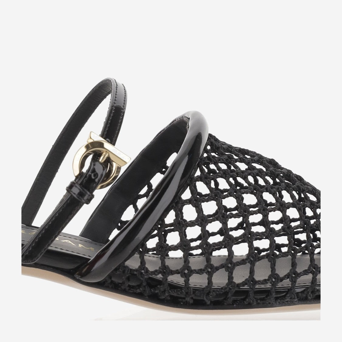 Salvatore Ferragamo Mesh And Leather Mules