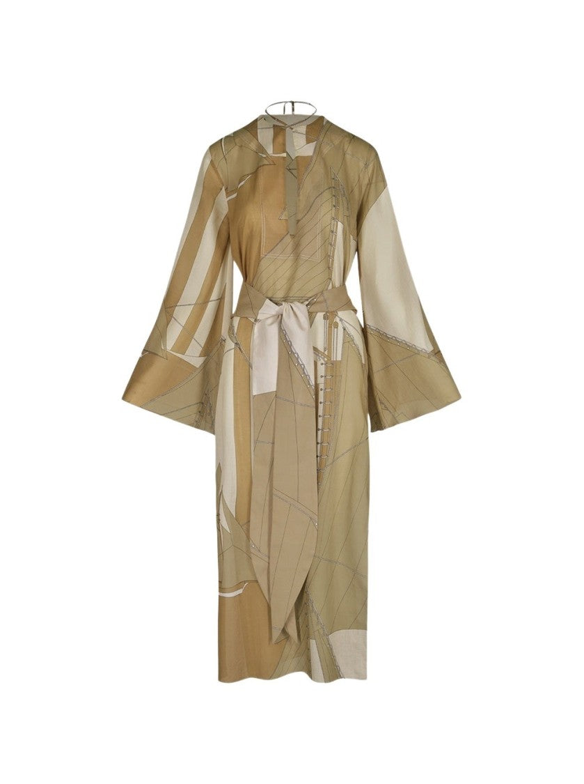 Johanna Ortiz Aqua Cruiser Tunic Dress Sand And Ecru