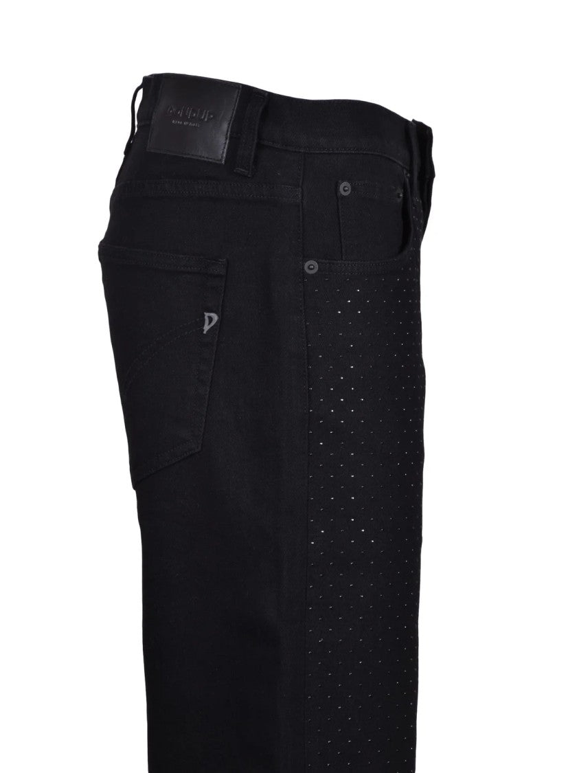 Dondup Black Jacklyn Loose Fit Cotton Elastane Jeans