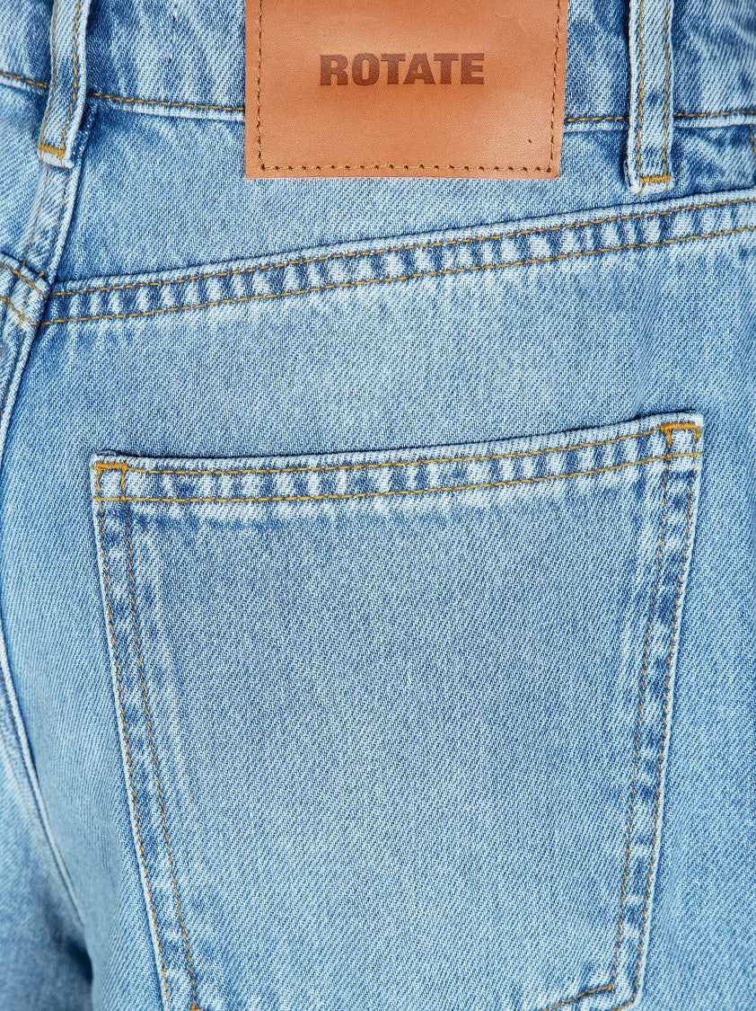 Rotate Light Blue Draped Barrel Leg Jeans