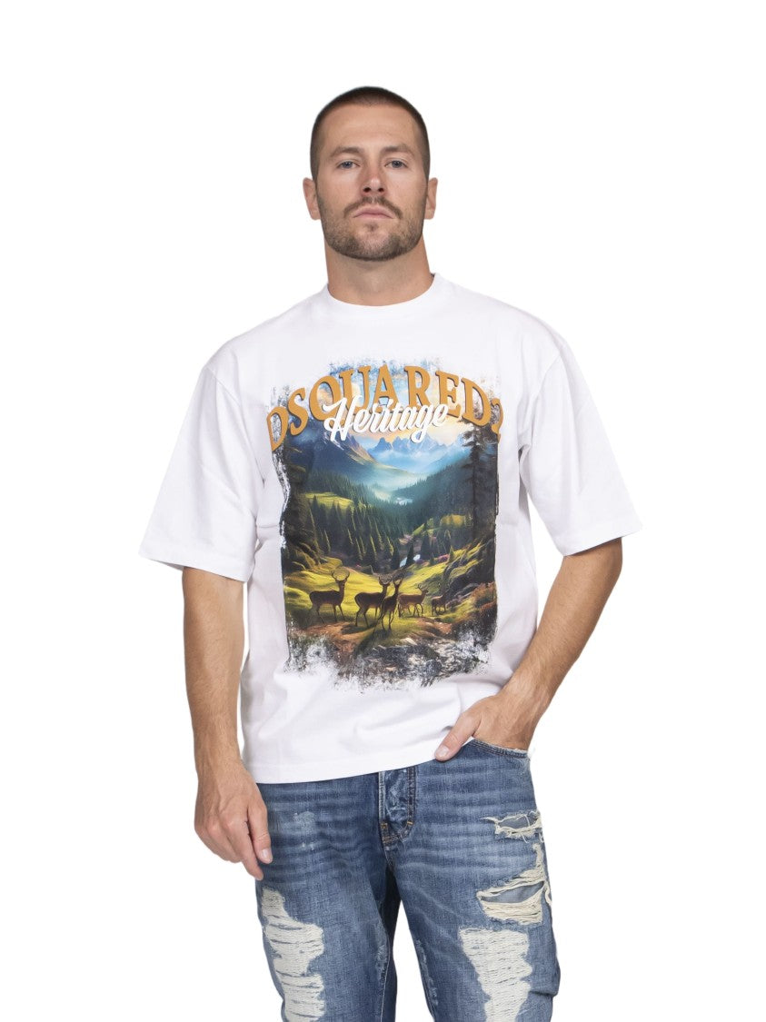 Dsquared2 Loose Fit Nature Graphic T-Shirt