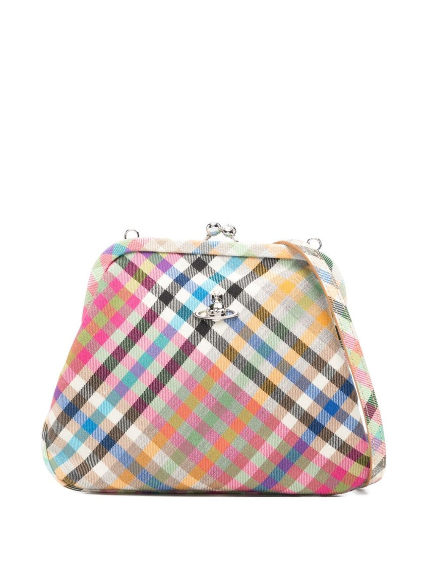 Vivienne Westwood Trapezoidal Plaid Bag With Silver-Tone Clasp