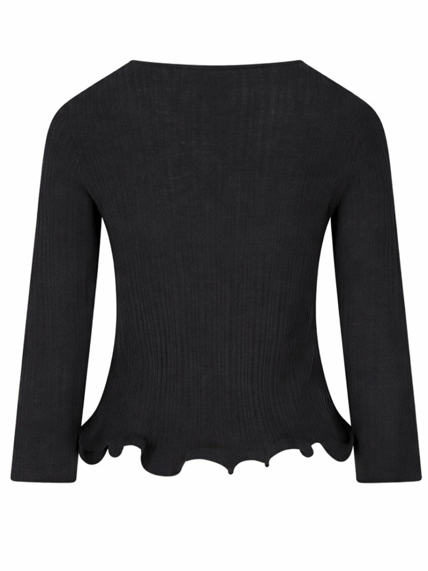 Fendi Virgin Wool Target Ribbed Top