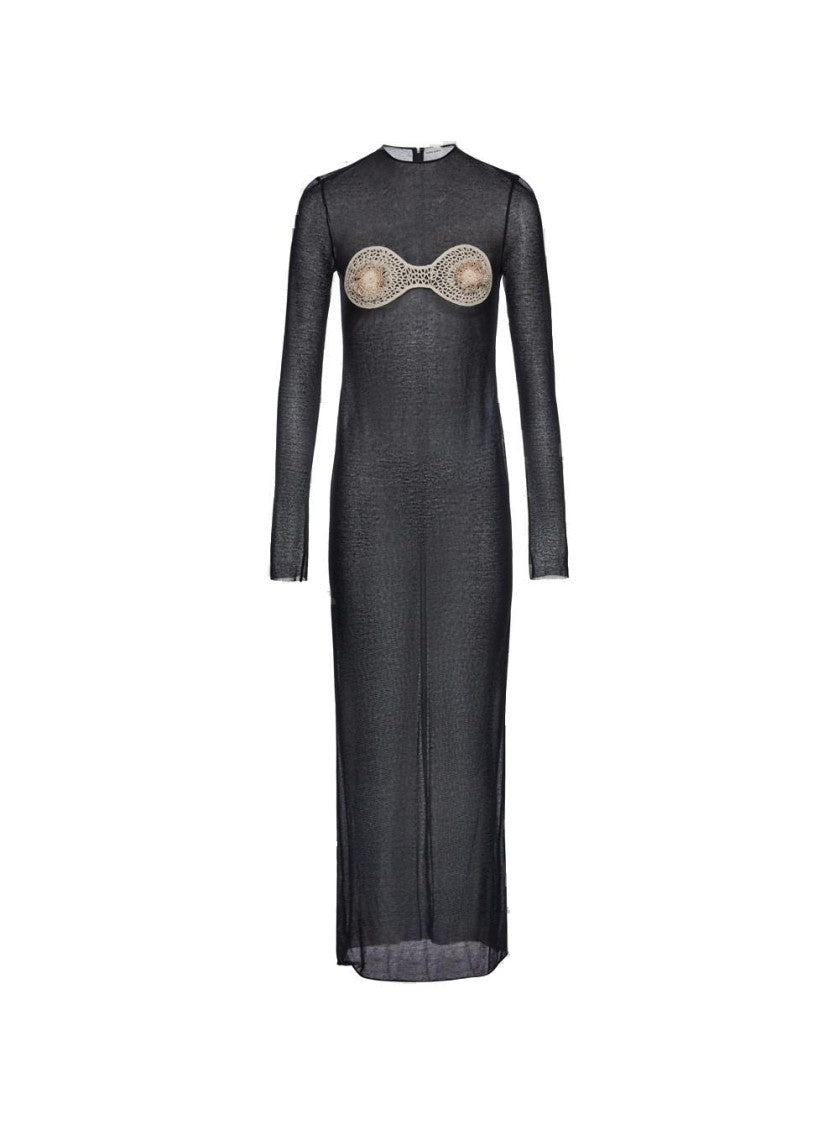 Magda Butrym Sheer Crochet Bra Dress