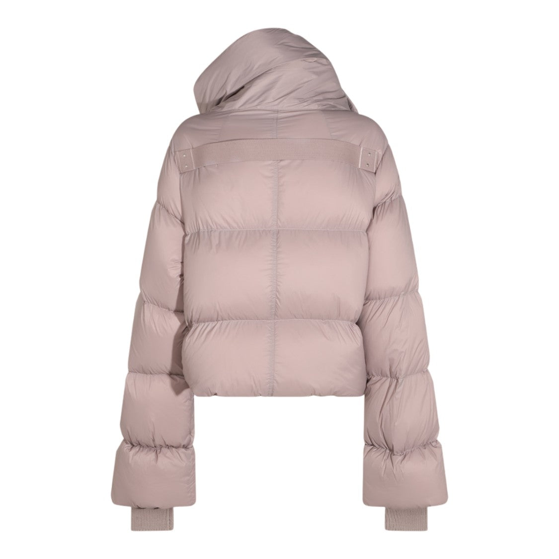 Rick Owens Cropped Puffer Coat With Oversized Collar And Matte Finish