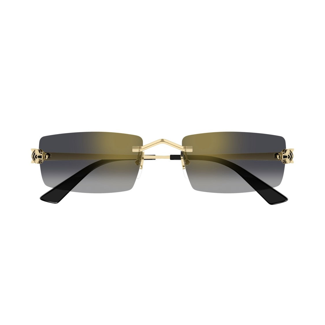 Cartier Rimless Rectangular Sunglasses With Gradient Lenses