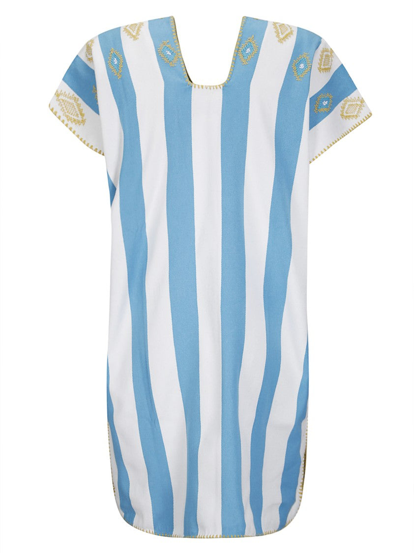 Tan Dem Handmade Cotton Kaftan With Intricate Embroidery