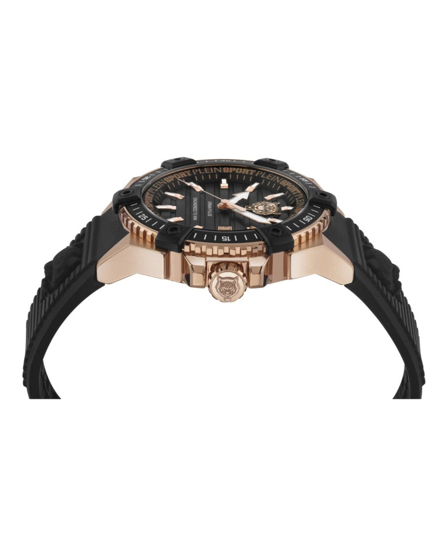 Plein Sport Urban Pulse Silicone Watch With Ip Rose Gold Accents