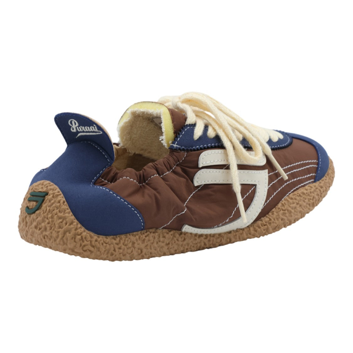 Puraai Brown Blue Panel Textured Sole Sneakers