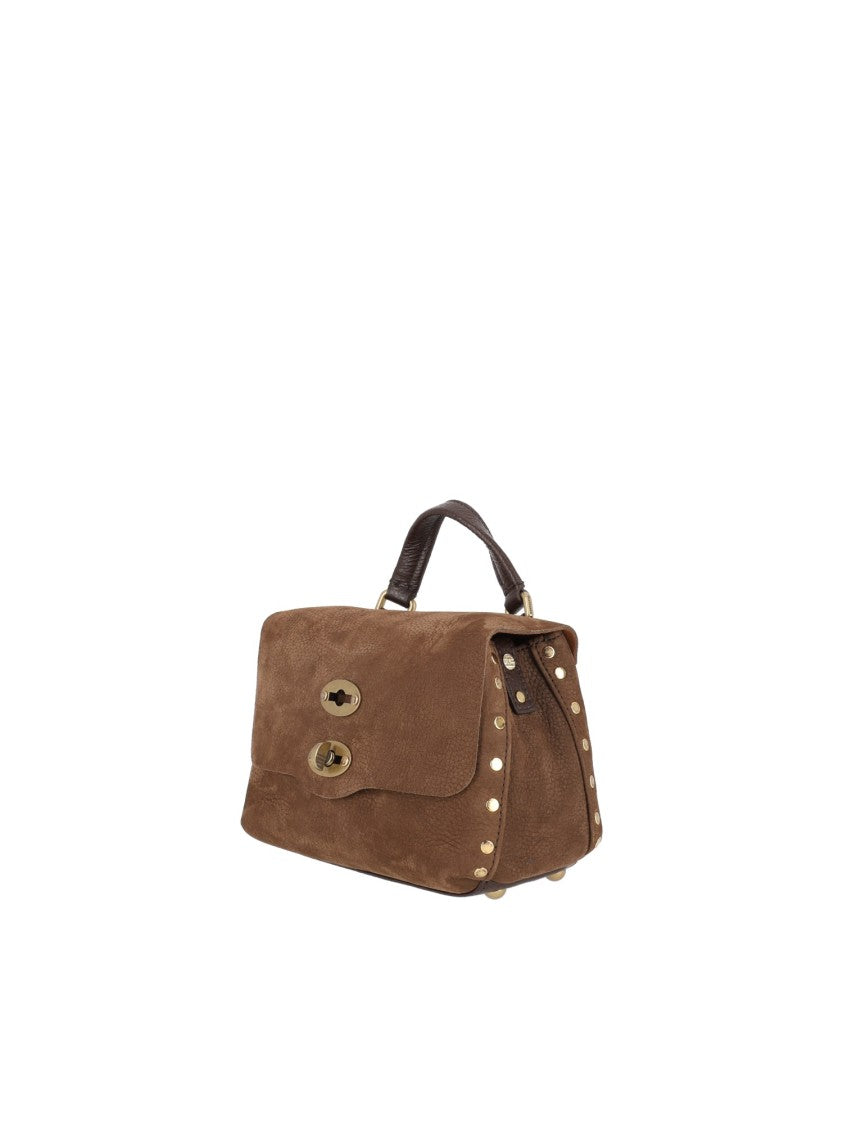 Zanellato Srl Soft Leather Handbag With Turn-Lock Closure And Studded Accents
