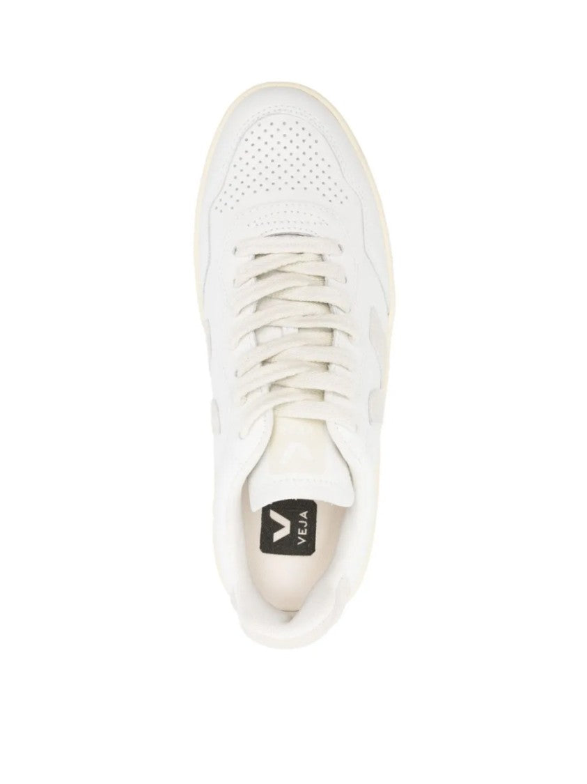 Veja White V-90 O.T. Perforated Leather Sneakers