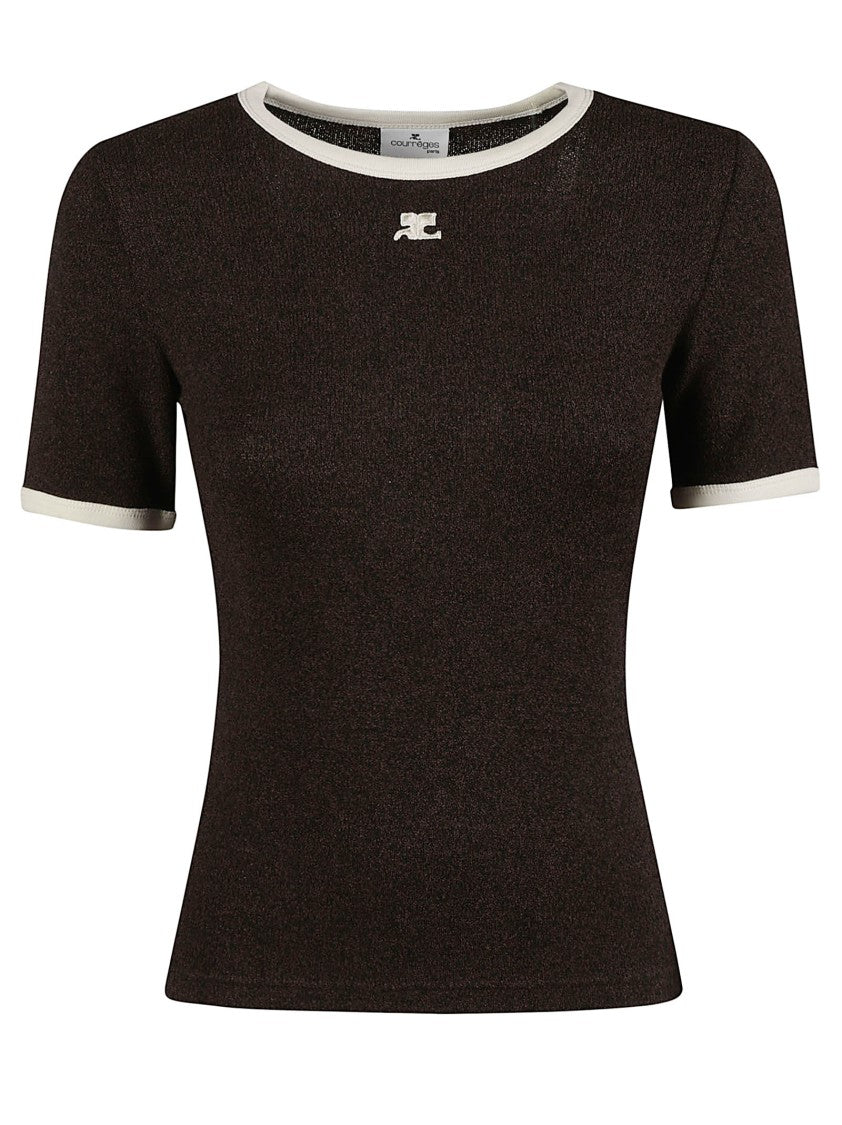 Courrèges Heather Contrast Short-Sleeve T-Shirt