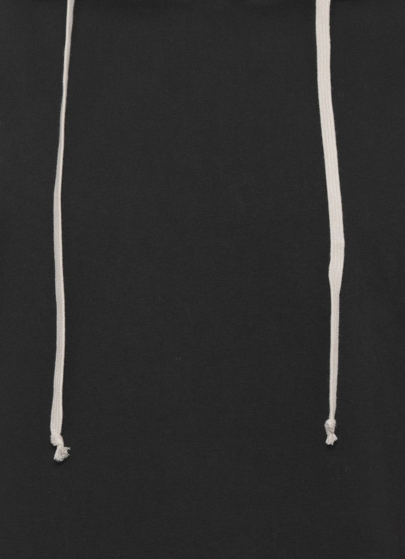 Drkshdw By Rick Owens Black Tunic Cotton Sleeveless Hoodie