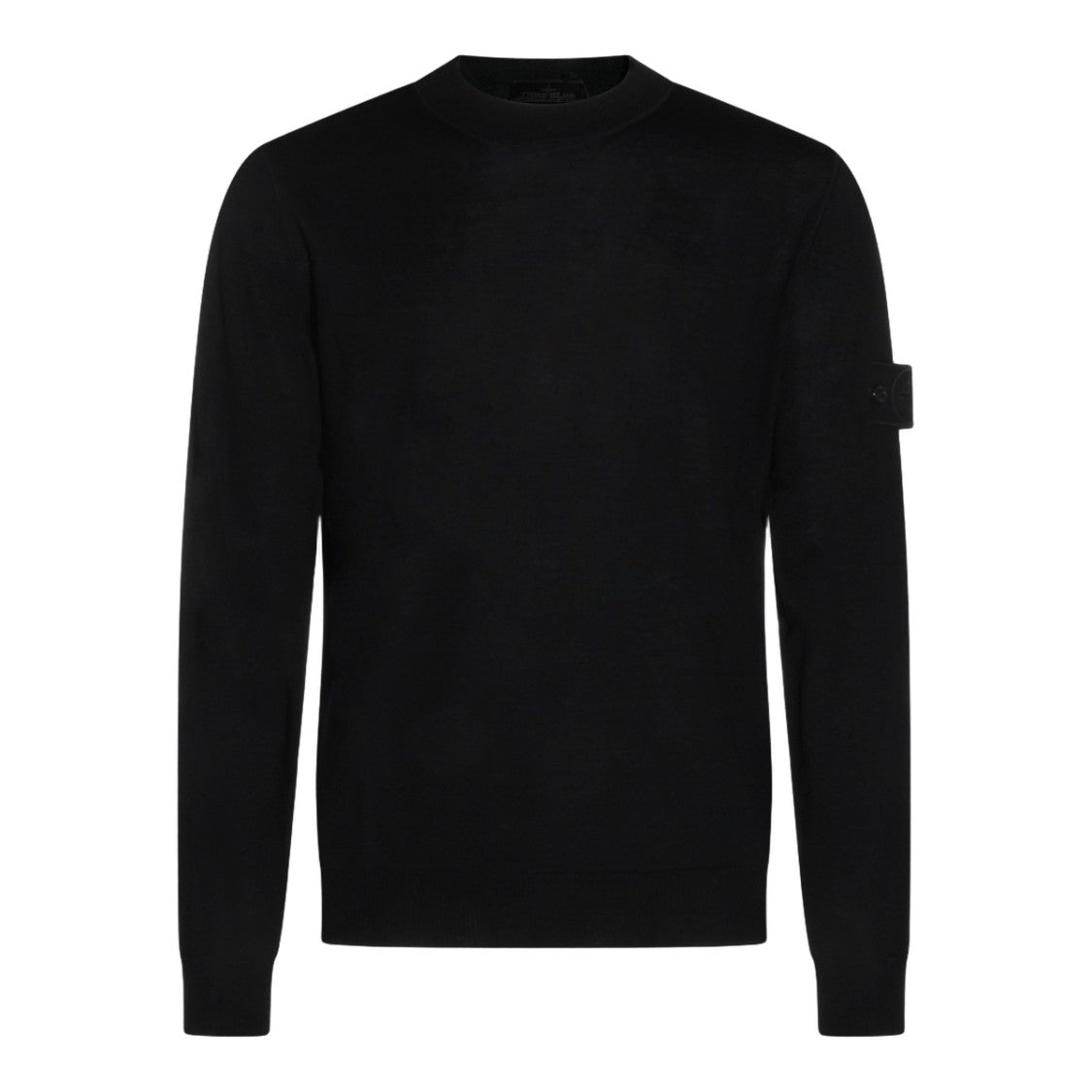 Stone Island Black Sweater With Round Neckline And Long Sleeves