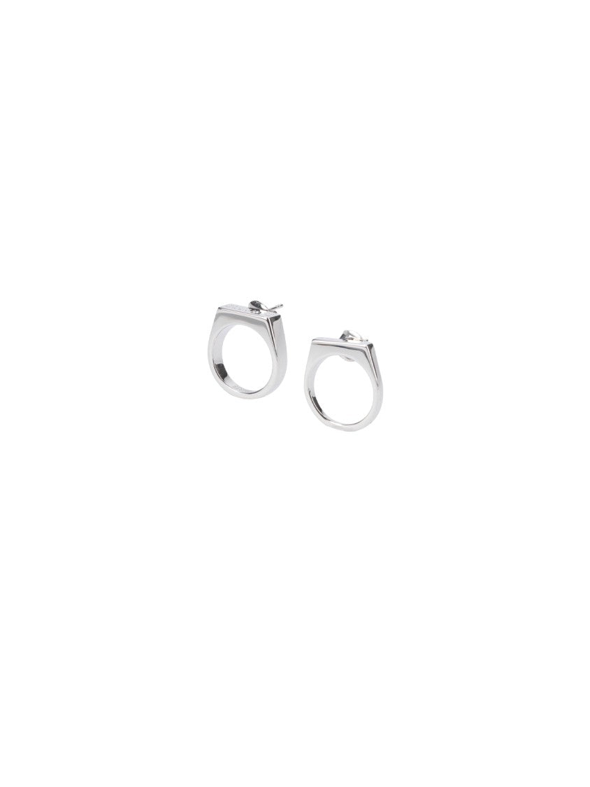 Mm6 By Maison Margiela "Numeric" Hoop Earrings – Silver