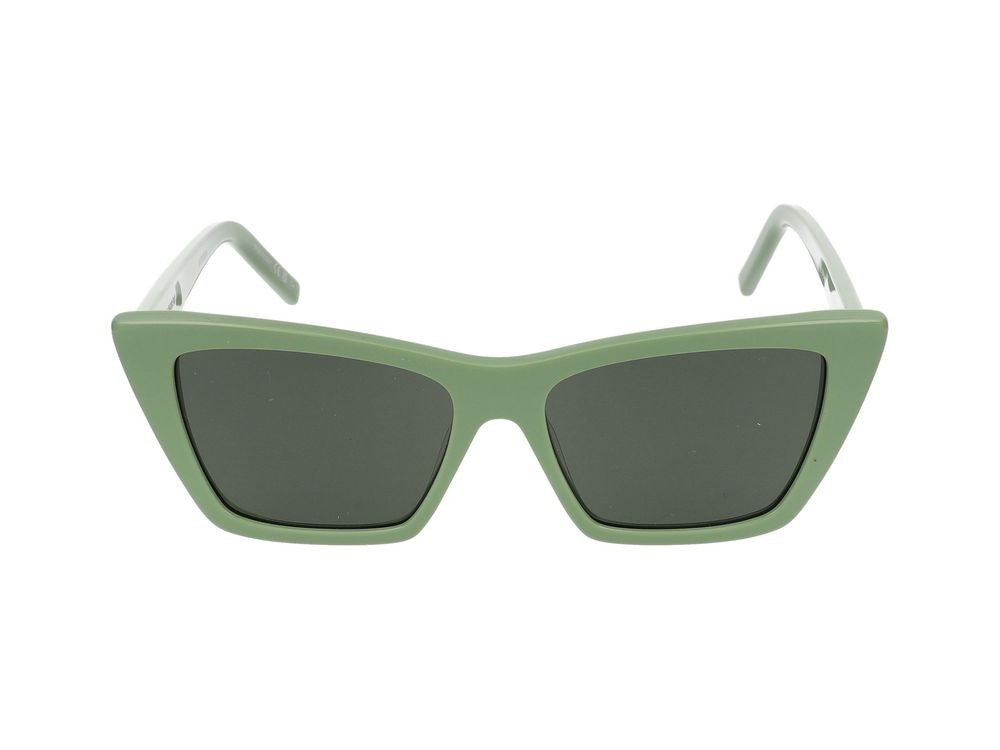 Saint Laurent Green Oversized Square Acetate Sunglasses