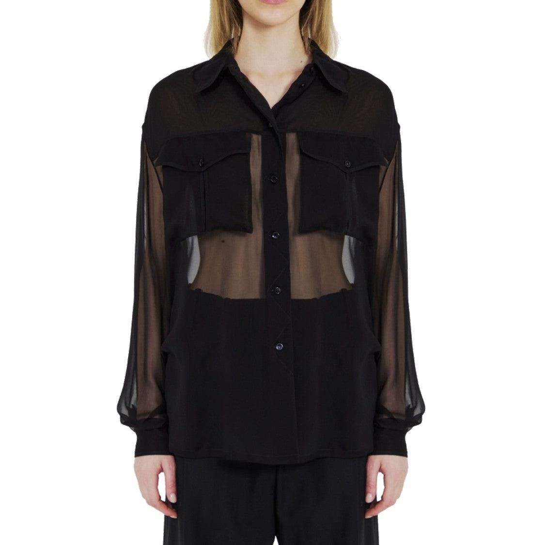 Saint Laurent Silk Crepe Muslin Shirt
