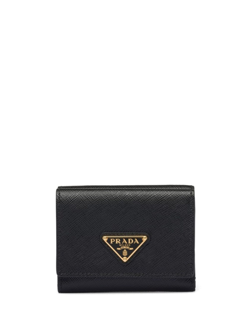 Prada Textured Leather Compact Wallet