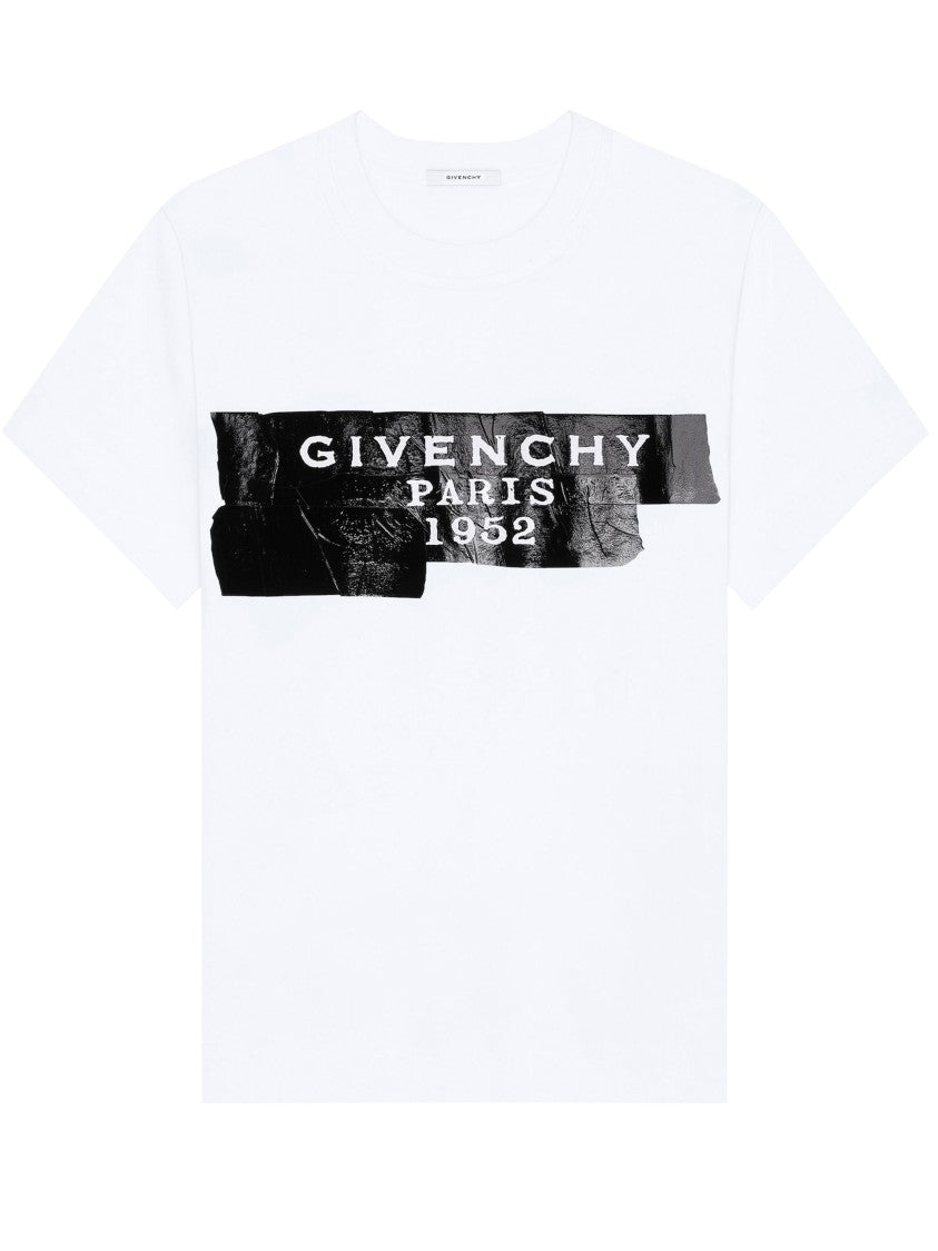 Givenchy Short-Sleeved White Distressed Graphic T-Shirt