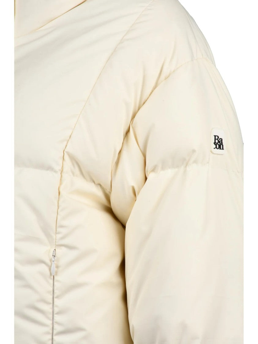 Bacon White Polyester Oaks Down Jacket