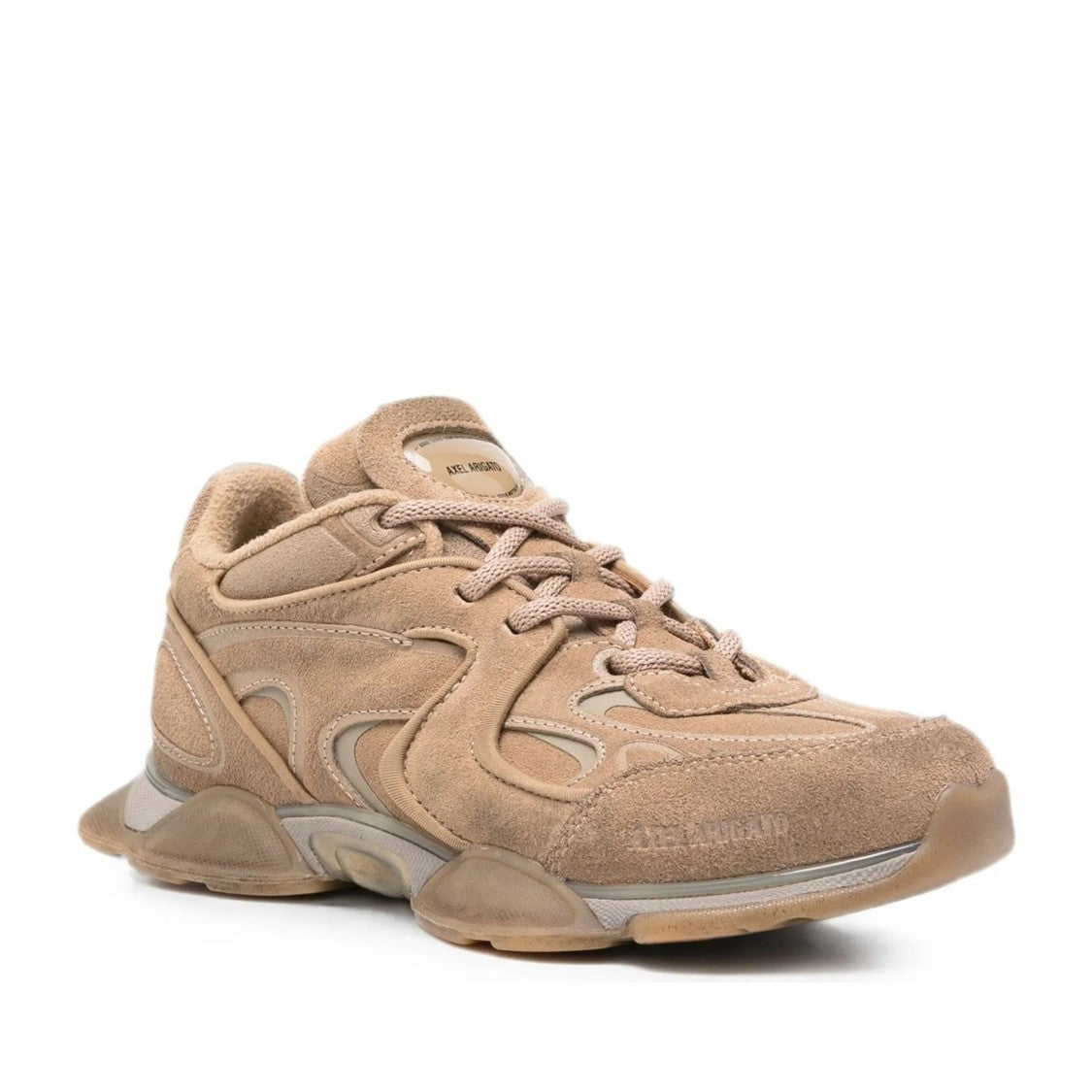 Axel Arigato Eris Beige Chunky Sculpted Sole Layered Leather Sneakers