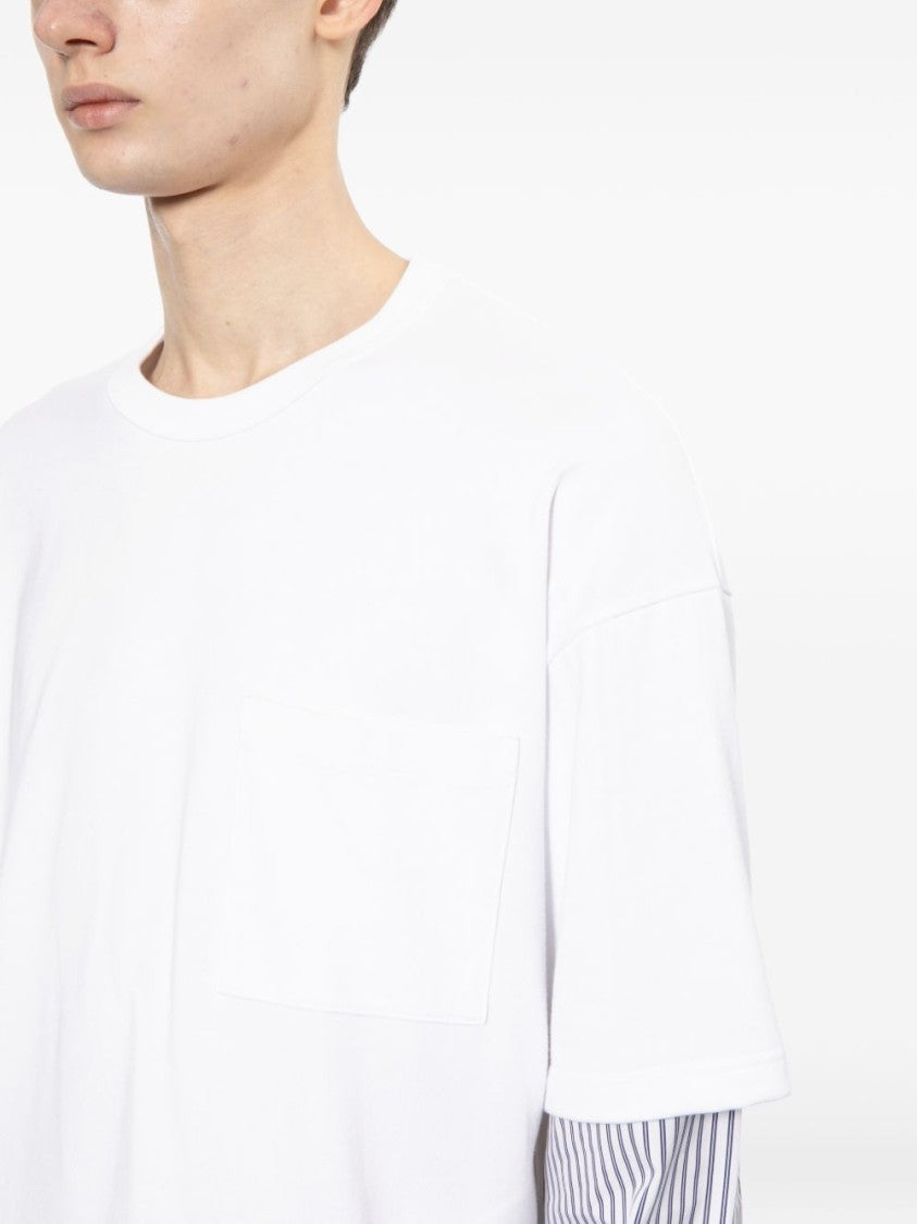 Comme Des Garçons White Layered Long-Sleeved T-Shirt
