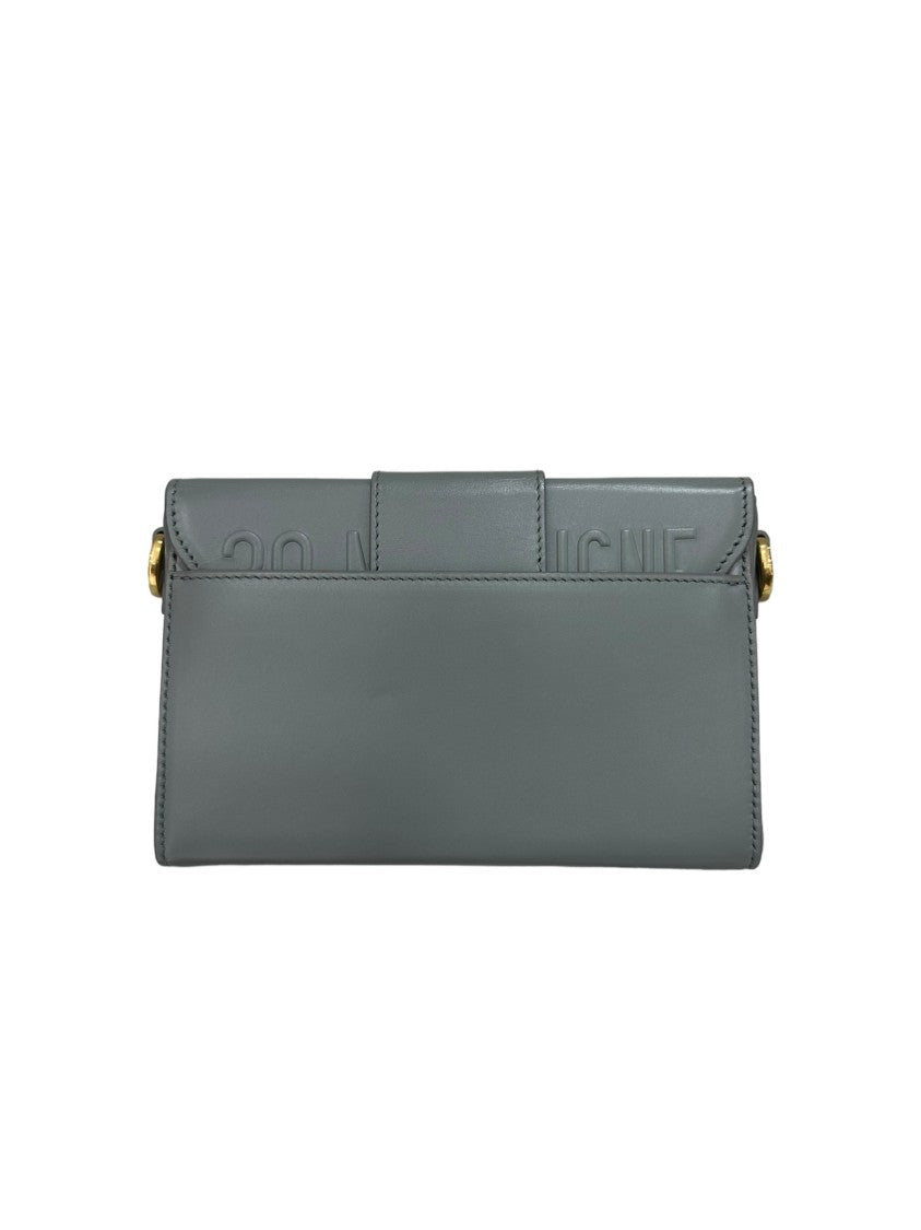 Dior 30 Montaigne Box In Smooth Grey Leather