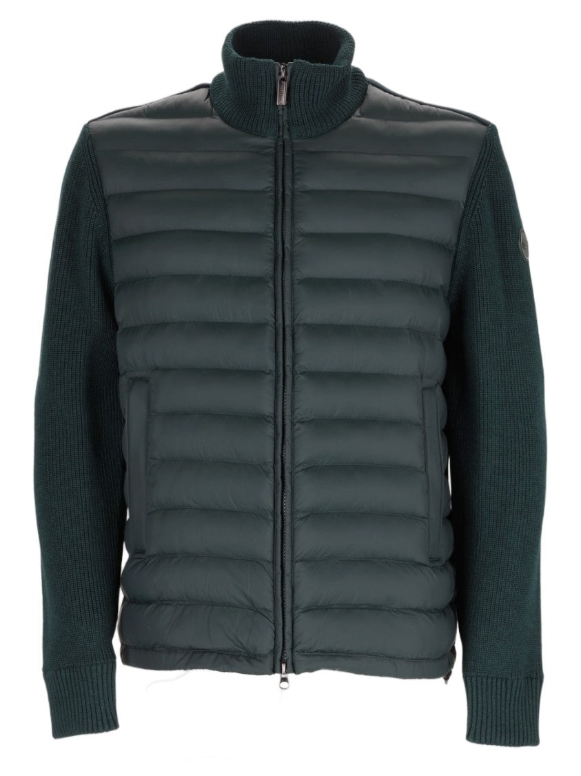Colmar Originals Green Quilted Front Ribbed Down Jacket