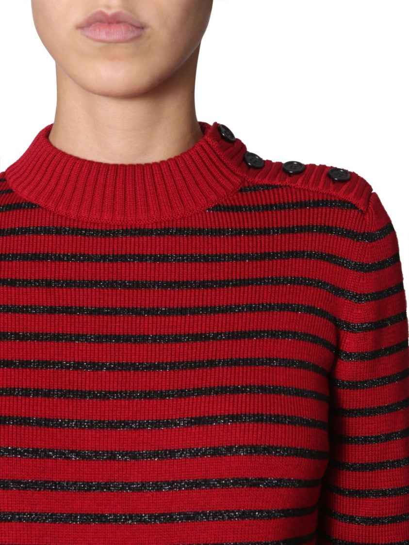 Saint Laurent Ribbed Crew Neck Sweater