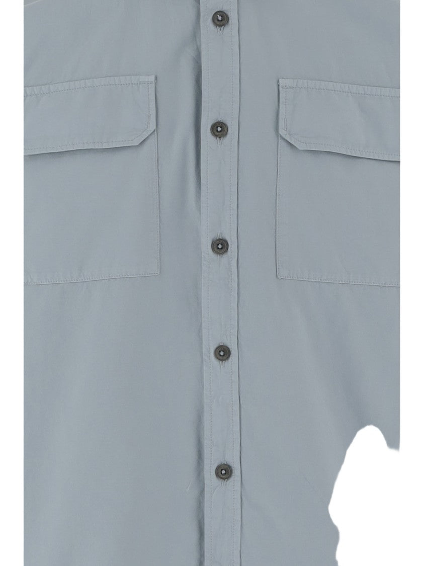 C.P. Company Light Blue Cotton Shirt With Classic Collar
