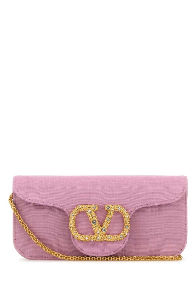 Valentino Garavani Pink Fabric Locã² Clutch