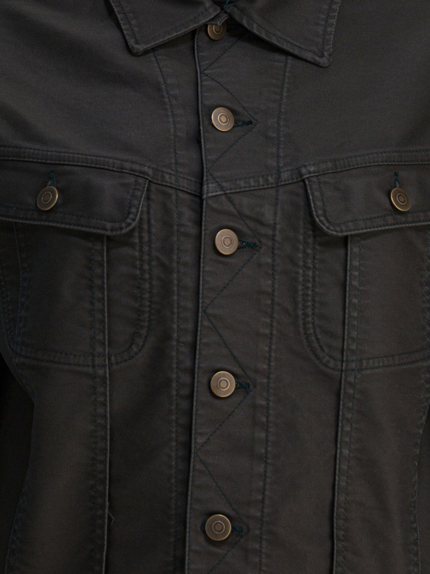 Maison Margiela Cropped Denim Jacket With Classic Collar