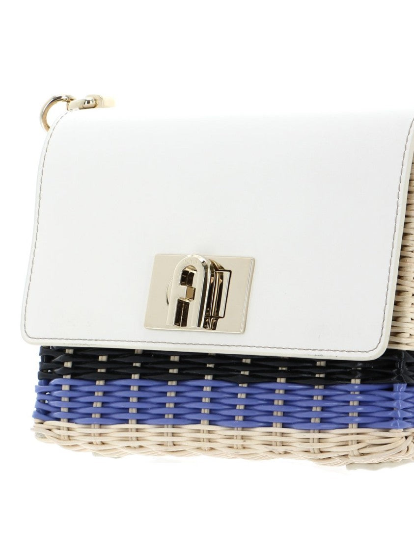 Furla 1927 Logo Wicker Shoulder Bag