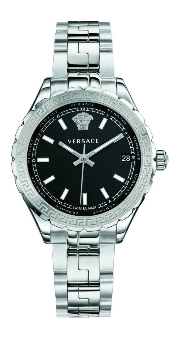 Versace Hellenyium 35Mm Swiss-Made Quartz Watch With Black Dial