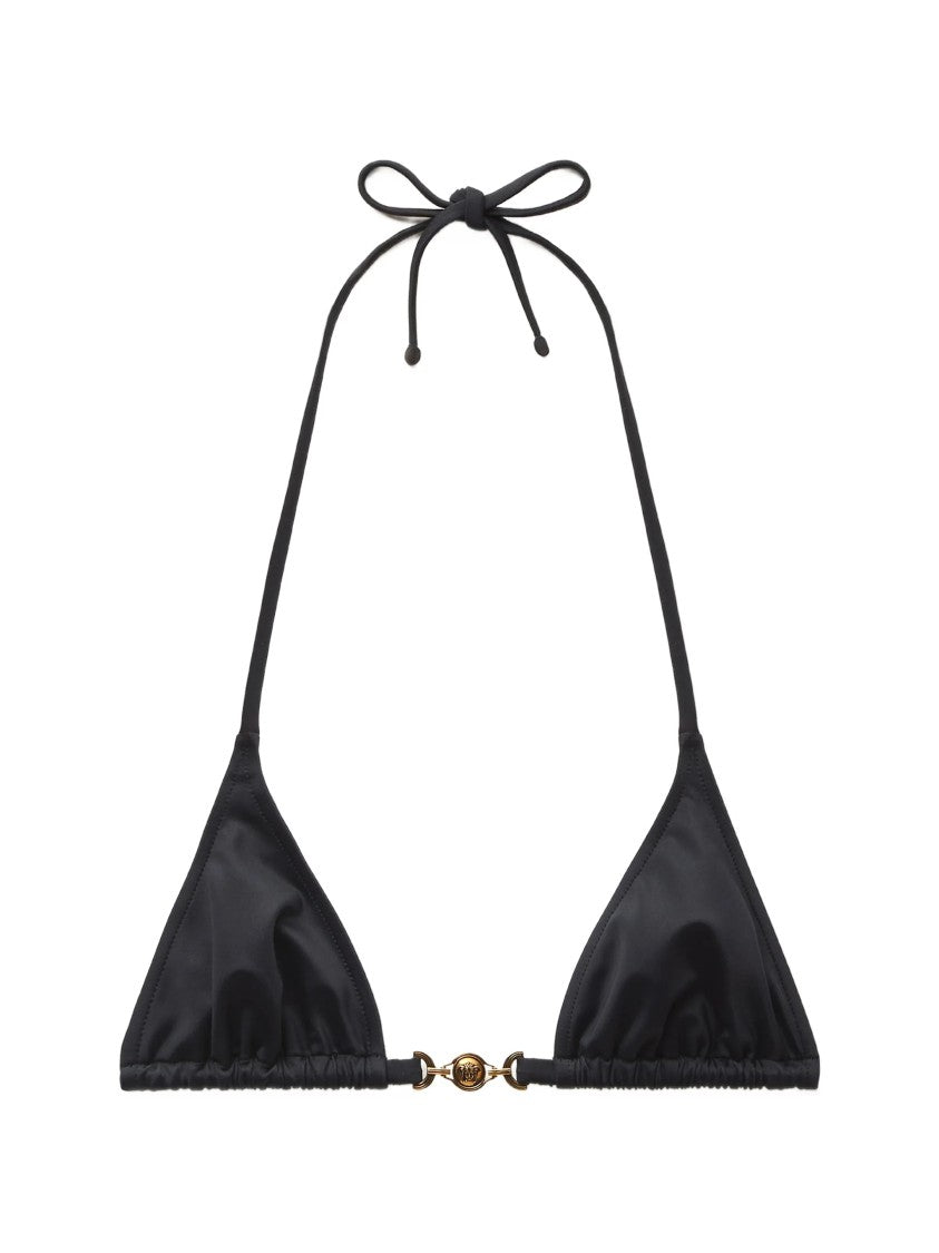 Versace Triangle Cup Bikini With Adjustable Ties And Decorative Clasp