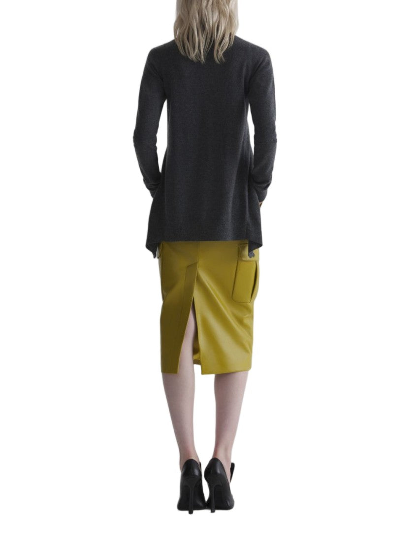 Mugler Triangular Open-Front Cropped Long-Sleeve Top