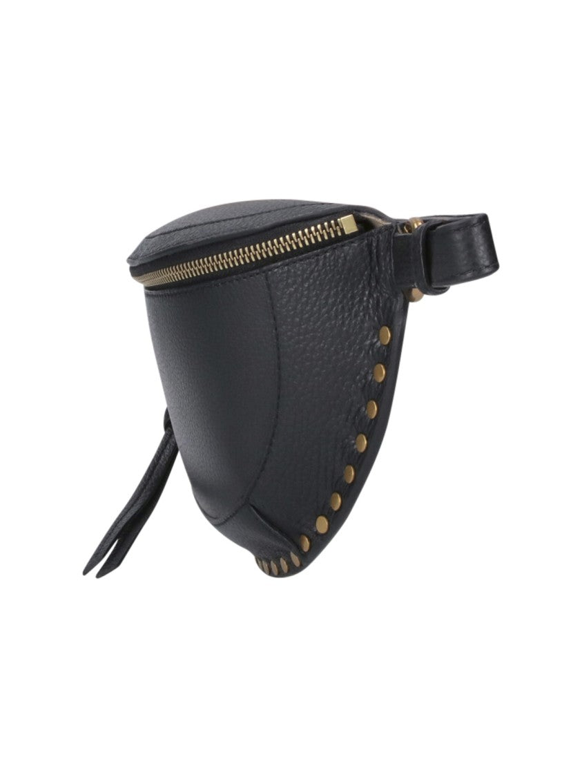 Isabel Marant Black Skano Studded Leather Belt Bag