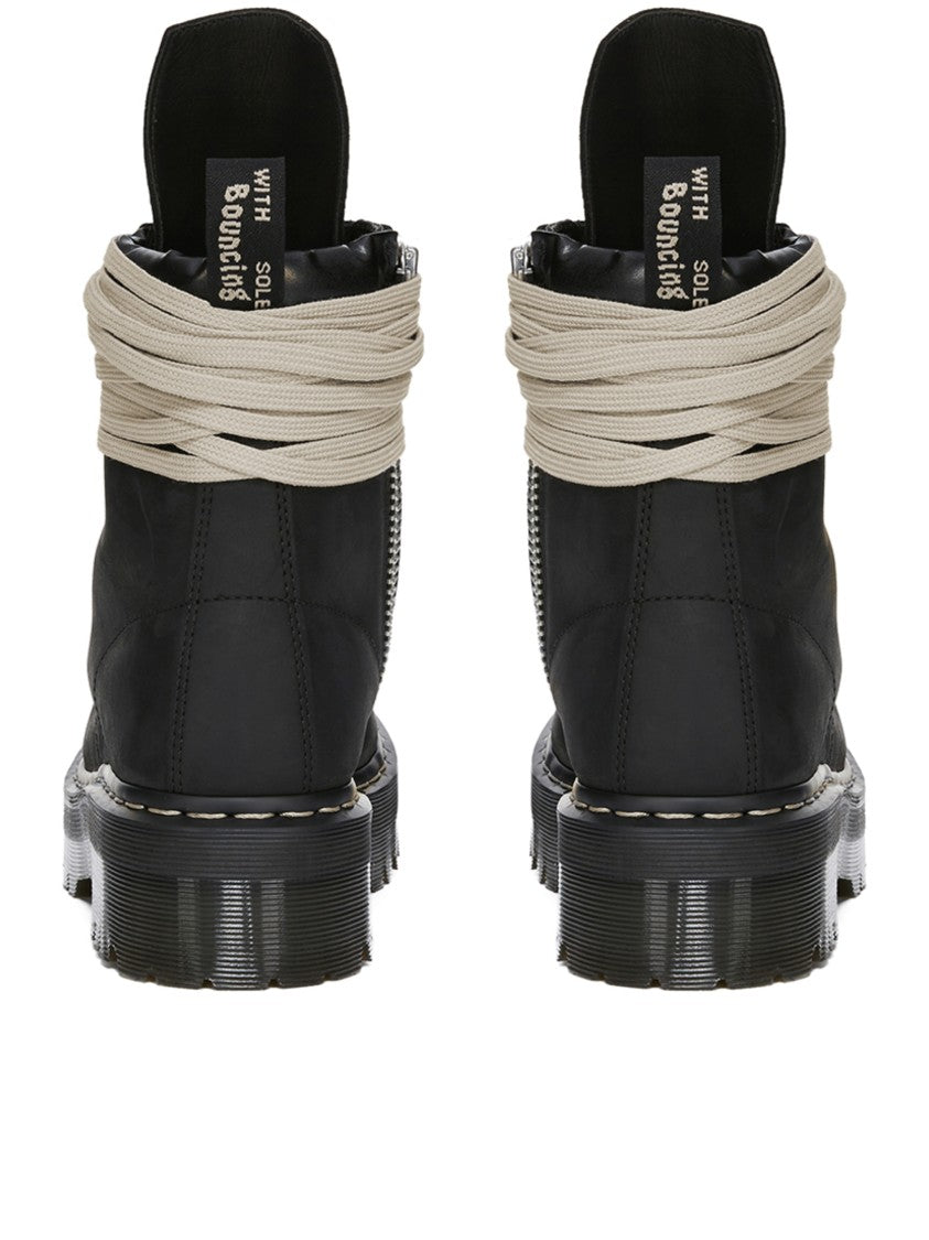 Dr. Martens Robust Black Leather Quad Sole Steel Toe Boot