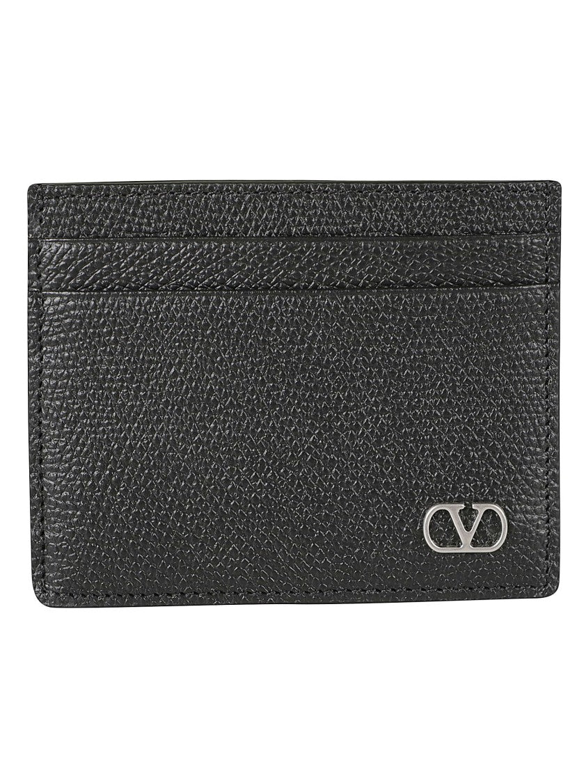 Valentino Garavani Textured Leather Card Wallet