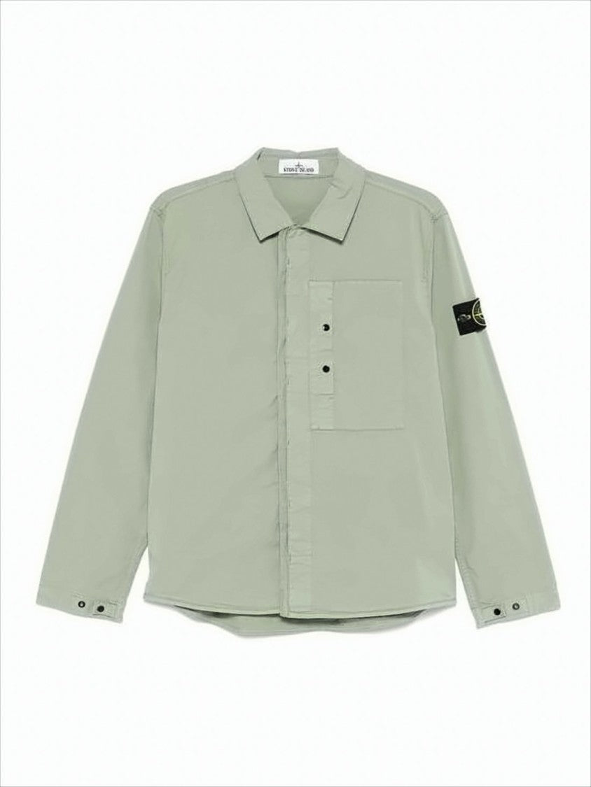 Stone Island Long-Sleeve Shirt With Concealed Button Placket