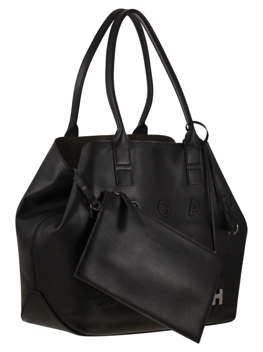 Hogan Medium Leather Shopping Bag