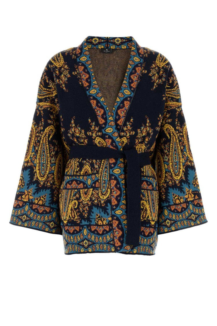 Etro Embroidered Cotton Blend Cardigan